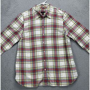 Talbots Shirt Womens Large Red Plaid Button Up Long Sleeve Blouse Top Ladies NEW